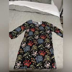 Black floral print dress